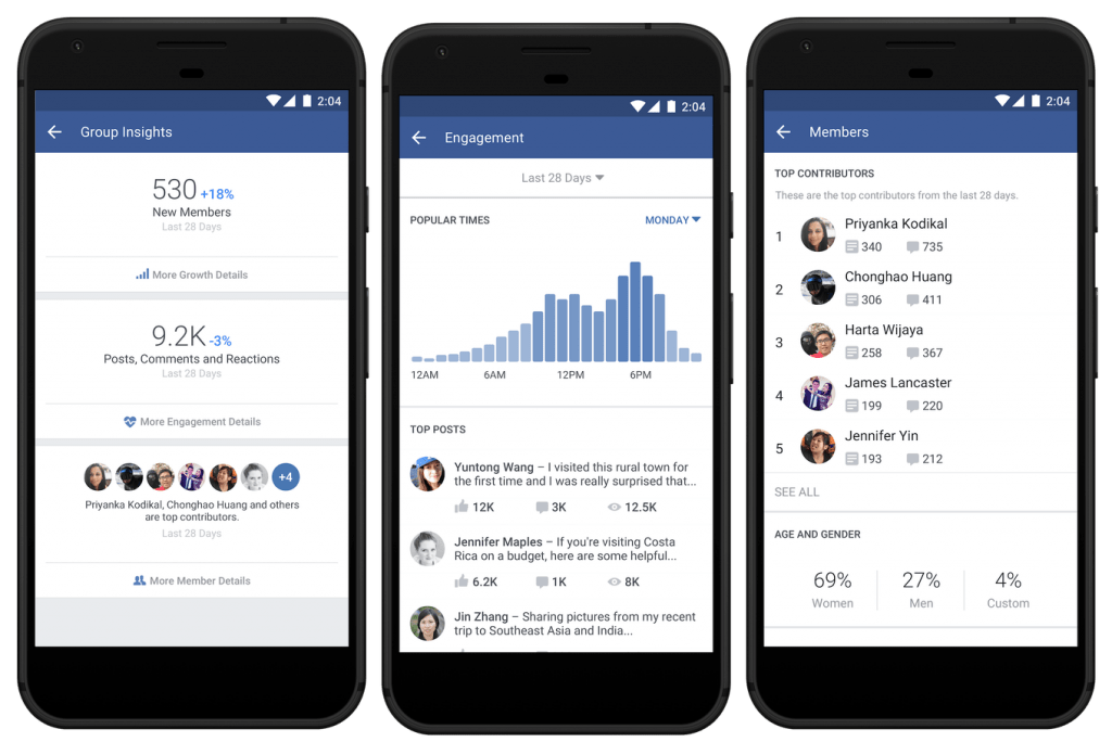 Facebook group insights