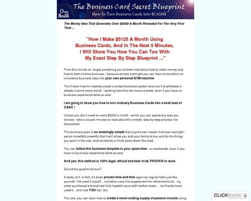 How To Make Money Fast - How To Turn Business Cards Into $5000