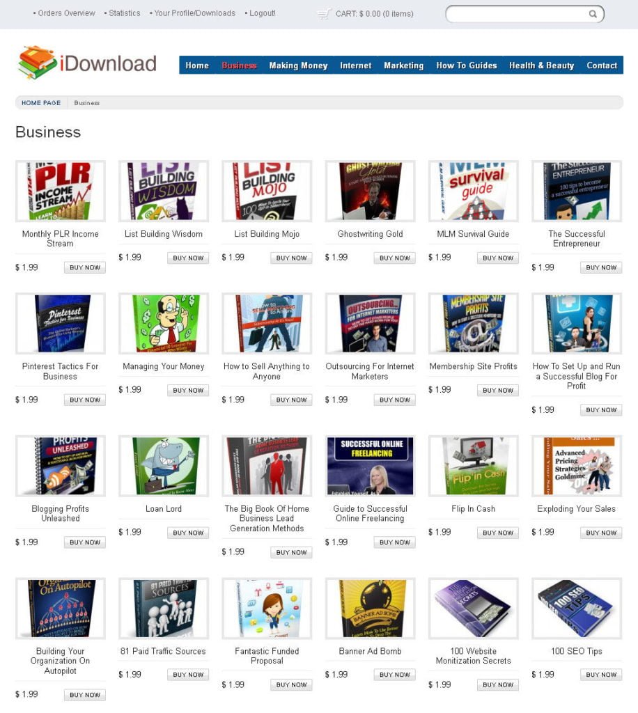 eBooks, Digital Products Store Website For Sale - 180+ items included