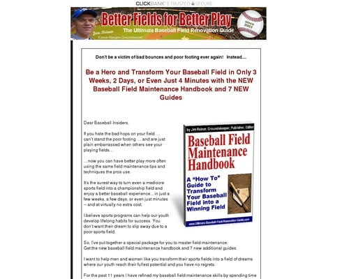 Baseball Field Maintenance Handbook