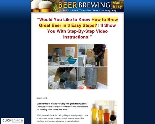 Beer Brewing Made Easy ~ High Conversions Huge Market - With Video!
