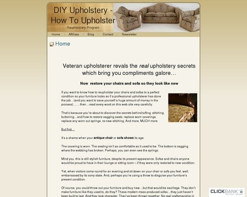 DIY Upholstery  – How To Upholster