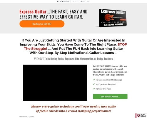 Express Guitar - Learn Guitar Product - New Site! Big Earnings!