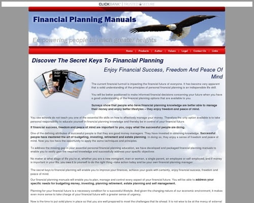 Financial Planning Books : Keys to Financial Planning : Planning Retirement : Budgeting Money : Estate Planning Strategies : Financial  Planning Tools : Financialplanningmanual.com