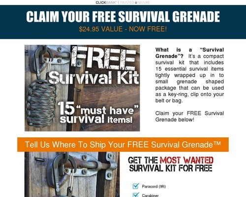 Give Away This Survival Kit And Earn 75% Commissions