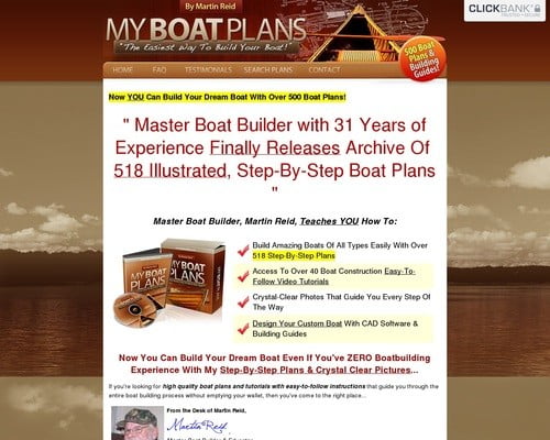 Myboatplans 518 Boat Plans - Earn $70.65 Per Sale! + $5 Bonus!