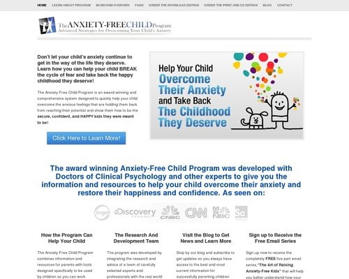 Overcome Child Anxiety - High Conversions - No Opt-in Available!