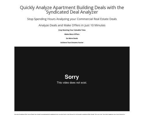 Quickly Analyze Apartment Building Deals with the Syndicated Deal Analyzer (CB) | Syndicated Deal Analyzer