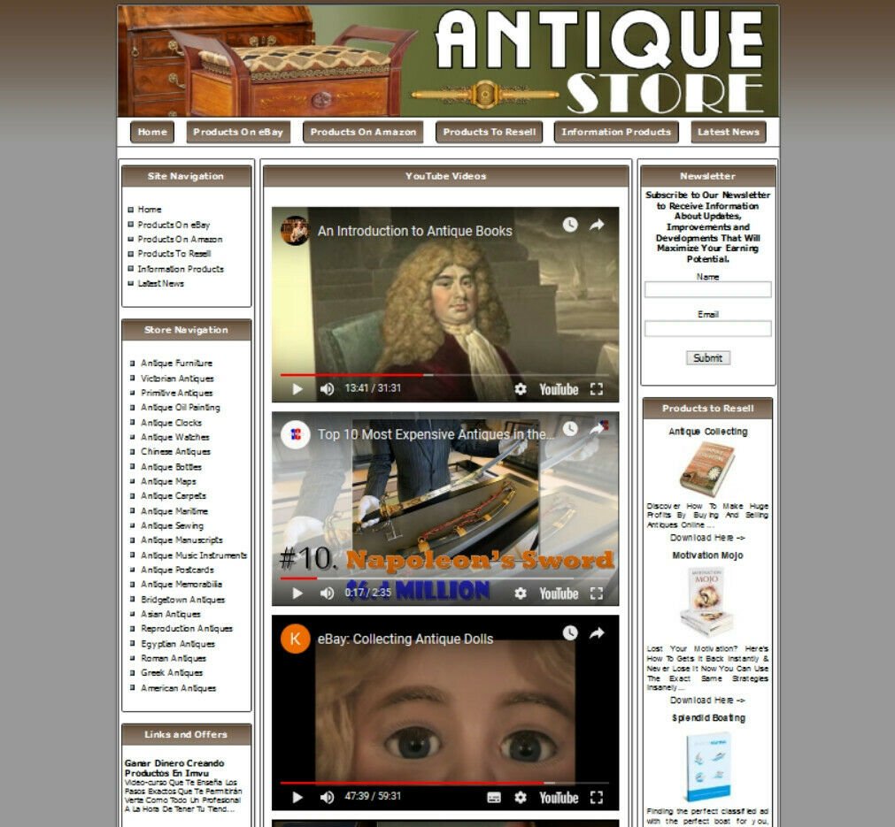 ANTIQUE STORE - Make Money With Your Own Business Website + Free Domain