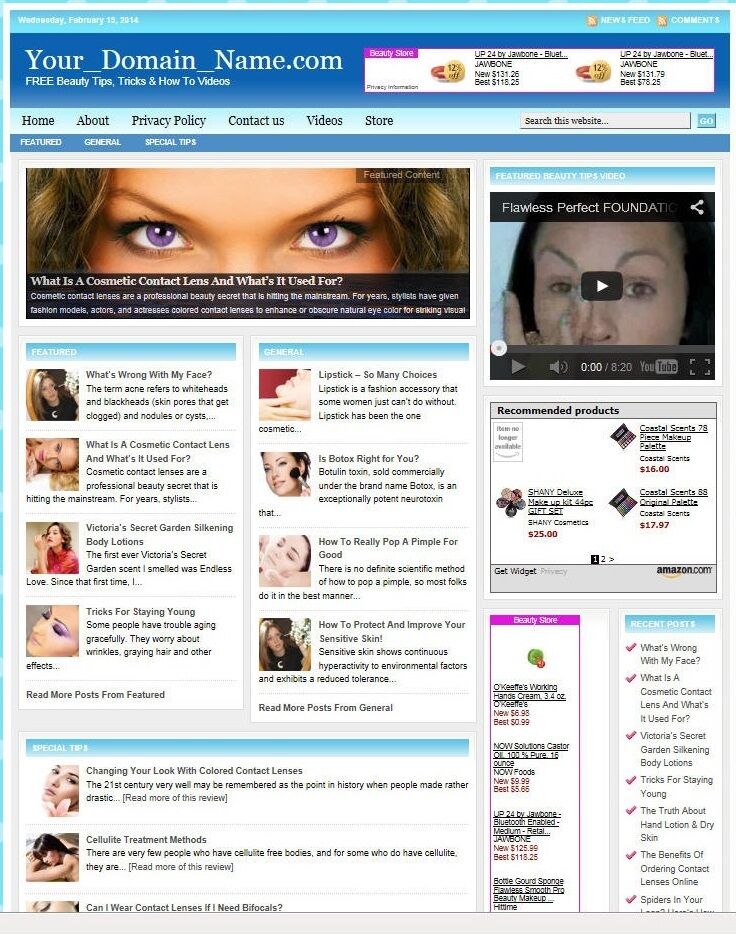 BEAUTY and MAKEUP HELP BLOG WEBSITE BUSINESS FOR SALE! TARGETED CONTENT INCLUDED