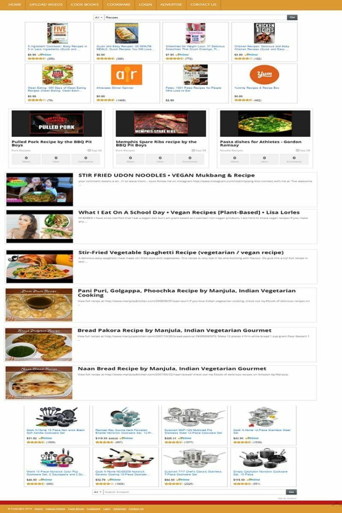 COOKING TIPS & RECIPES VIDEO POSTING WEBSITE BUSINESS FOR SALE! MOBILE FRIENDLY