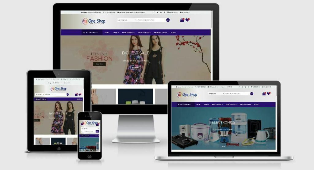 Complete Online Shop or Store ecommerce website  responsive design