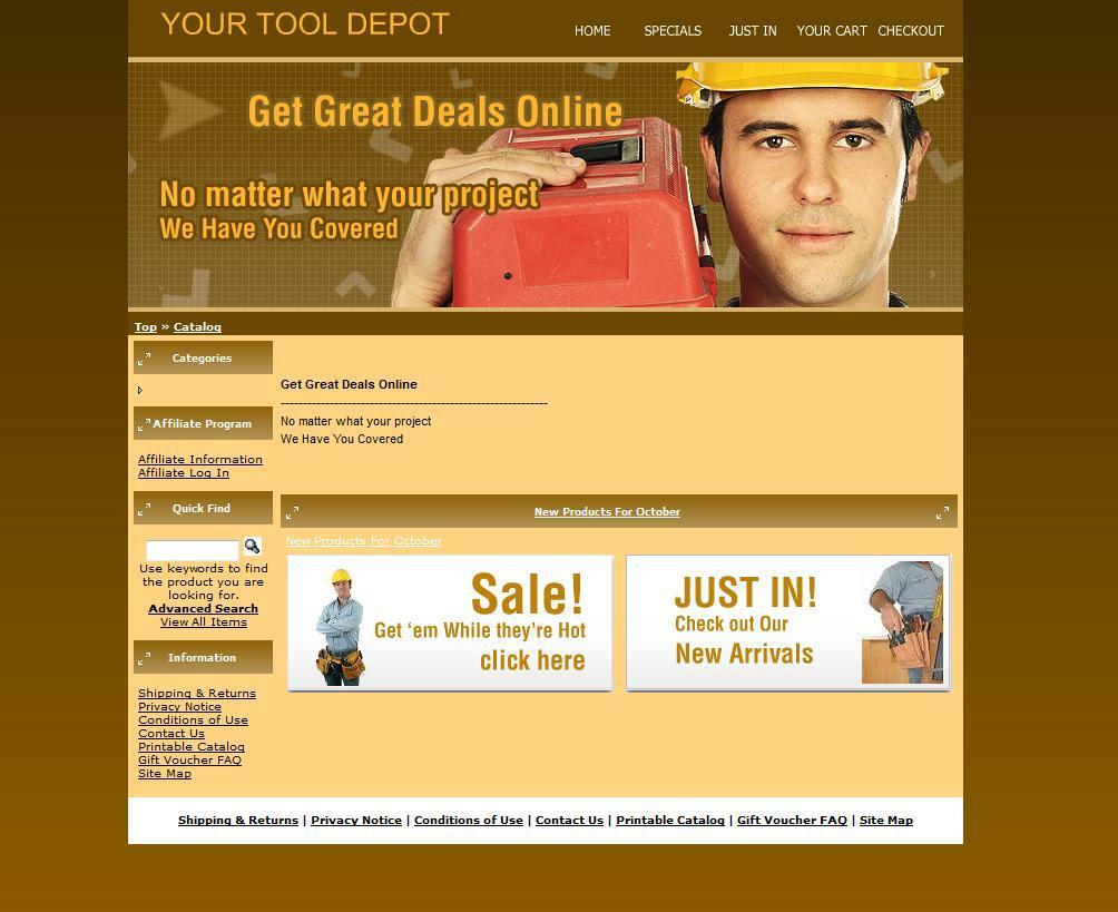 Construction Tools, Equipment Store, Tool Box Ecommerce Website for Sale.