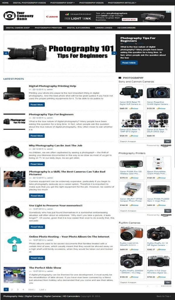 DIGITAL CAMERAS and PHOTOGRAPHY SHOP WEBSITE BUSINESS FOR SALE!