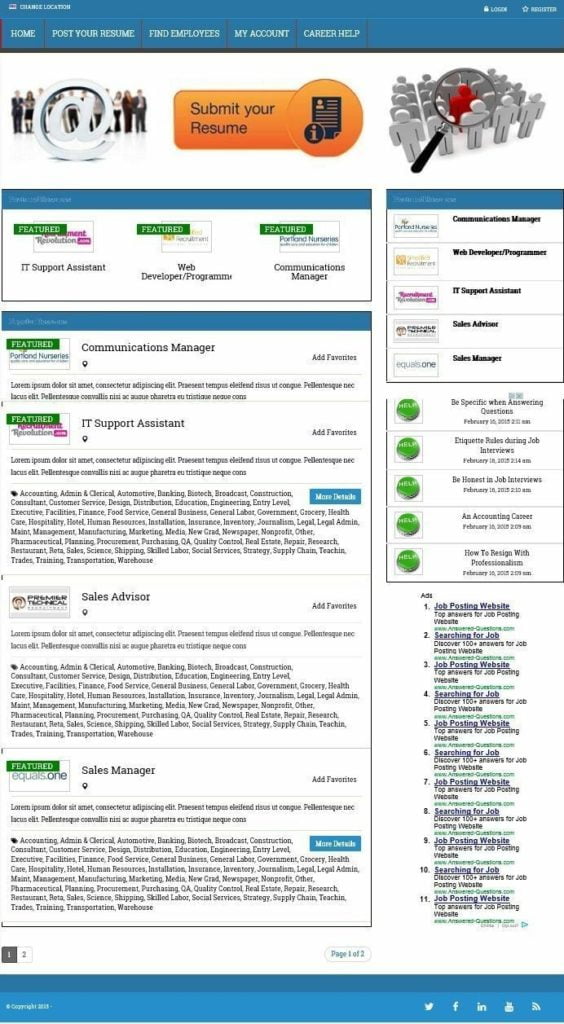 EMPLOYMENT AGENCY RESUME POSTING WEBSITE BUSINESS FOR SALE! MOBILE FRIENDLY SITE