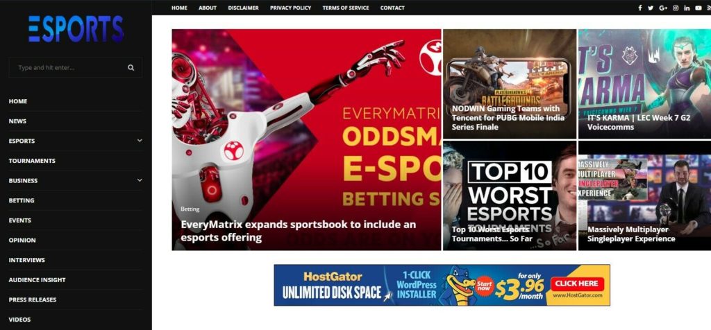 Esports Automated Wordpress News Website - Turnkey Profitable E-gaming Site