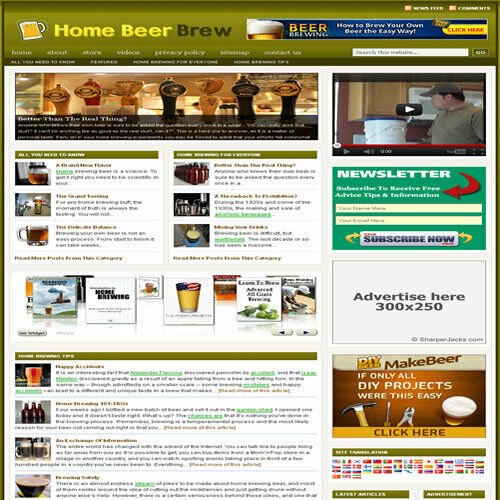 Established 'BEER BREWING' Affiliate Website Turnkey Business (FREE HOSTING)