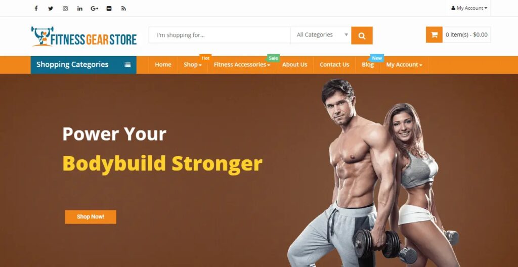 Exclusive Fitness Store Turnkey Business Website (Bronze Package)