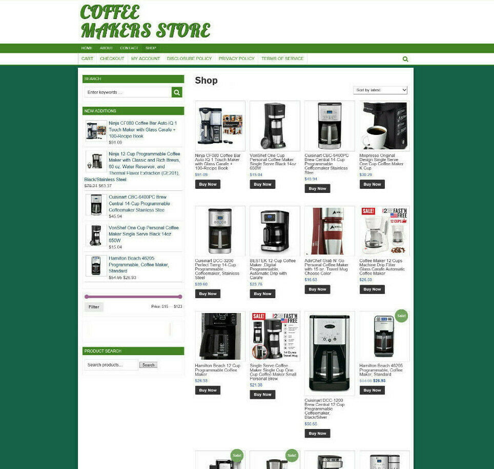 Fully Stocked Coffee Makers Store Website With 1 Years - smash mouth song id roblox get 1 robux