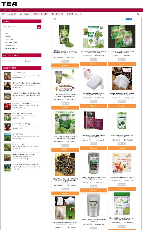 FULLY STOCKED GOURMET TEA WEBSITE WITH 1 YEARS HOSTING - DOMAIN - ECOMMERCE