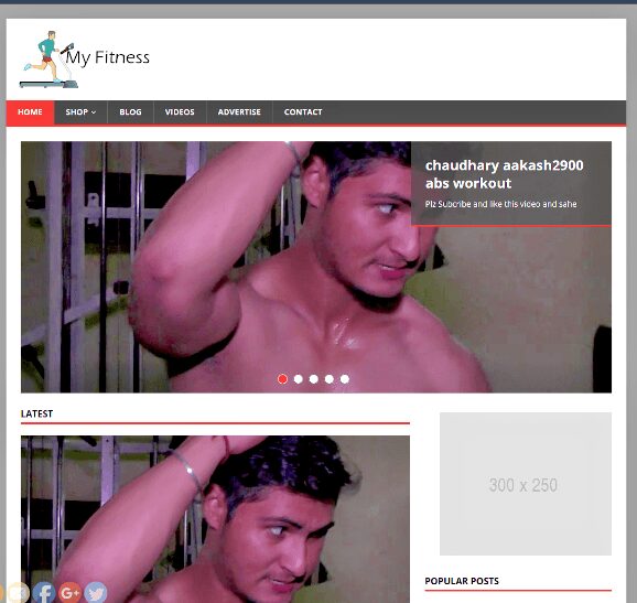 Fitness Video Blog Website With Amazon Affiliate Ecommerce Store Online Business