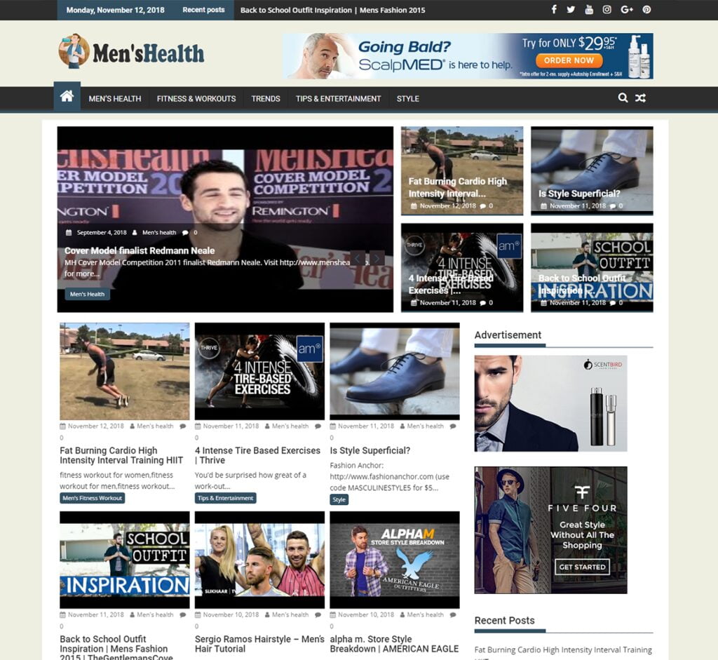 Fully Automated Men's Health Video Website