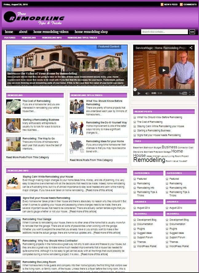 HOUSE REMODELLING BLOG WEBSITE BUSINESS FOR SALE! WITH CONTENT FOR SEO!