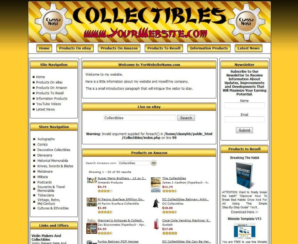MAKE MONEY ONLINE RESIDUAL INCOME COLLECTIBLES SHOP ONLINE BUSINESS WEBSITE SALE