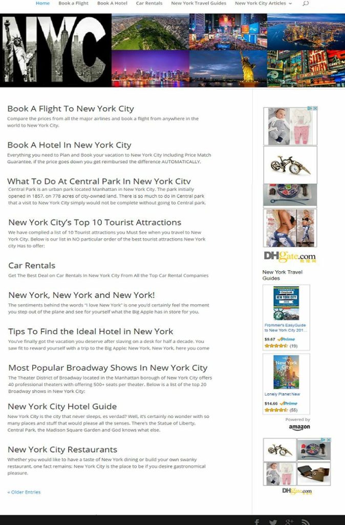 NEW YORK CITY TRAVEL WEBSITE BUSINESS FOR SALE! MOBILE RESPONSIVE DESIGN