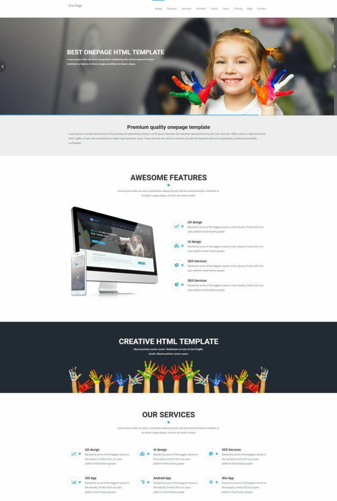 One Page Website HTML Bootstrap Responsive