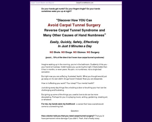 Self Remedy for Carpal Tunnel - Carpal Tunnel Master, Self-Help for Hands