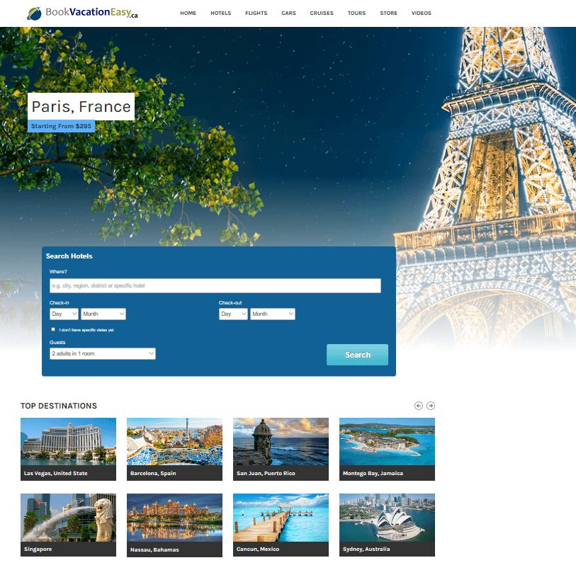 Turnkey WordPress Travel Website, User Friendly & Make $1 -$4/Click