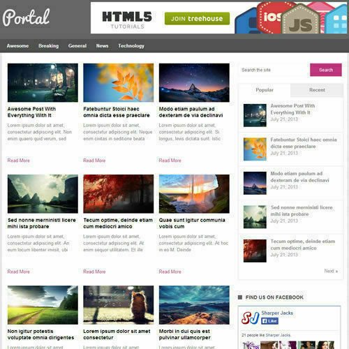 WordPress 'PORTAL' Website News / Magazine Theme Business (FREE HOSTING)