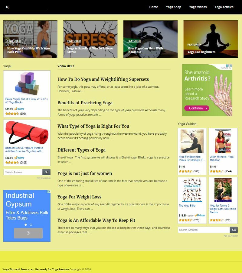 YOGA EXERCISE SHOP WEBSITE and BLOG FOR SALE! MOBILE ... - 