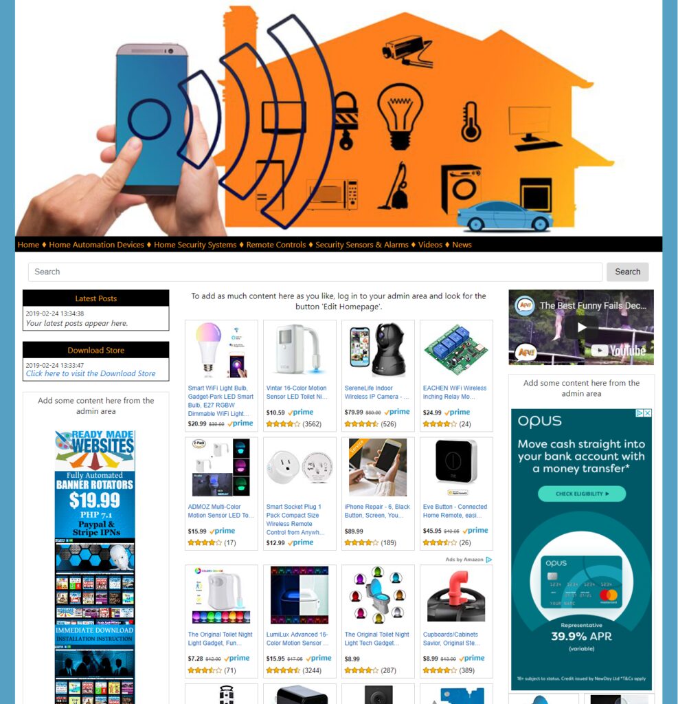 Amazon Affiliate Ready Made Website Smart Home Gadgets Store