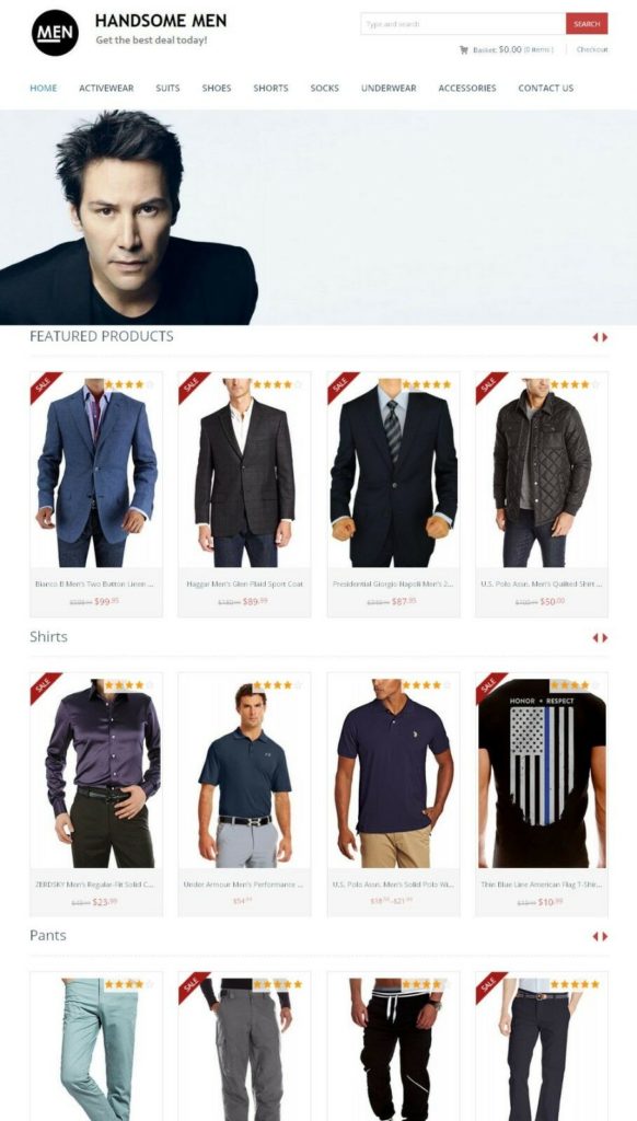 Amazon Affiliate Website - Men's Clothing Store + eCommerce