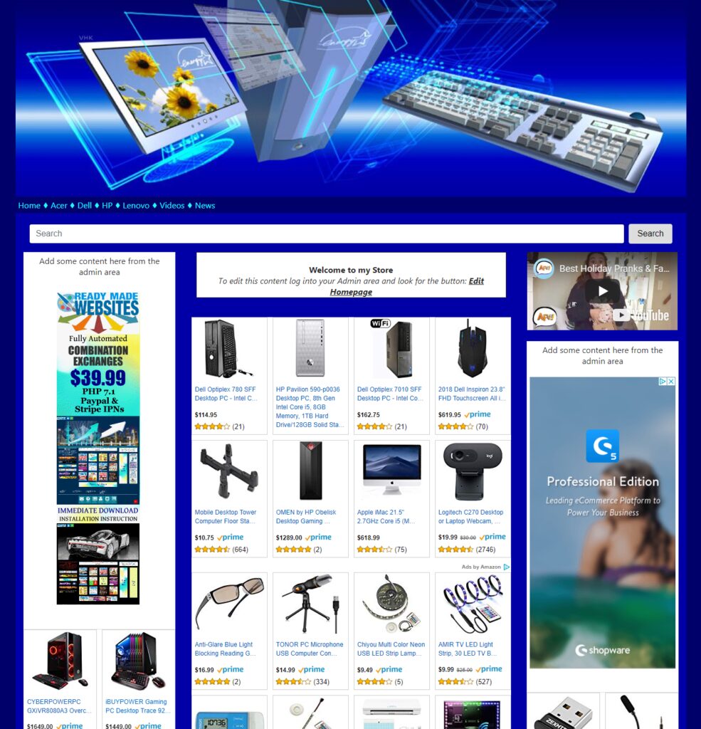 Automated Ready Made Website Amazon Affiliate Computer Store Cash on Autopilot