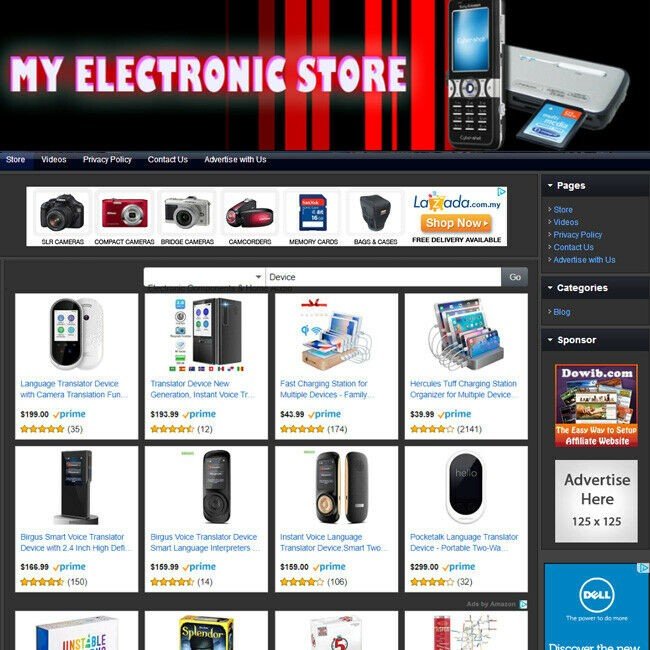 ELECTRONIC STORE - Established Affiliate Website For Sale FREE Domain