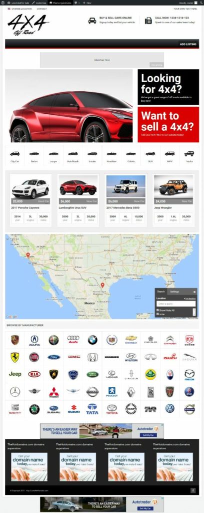 ESTABLISHED Turnkey WEBSITE BUSINESS cars sale .com + Bonus used4x4forsale.com