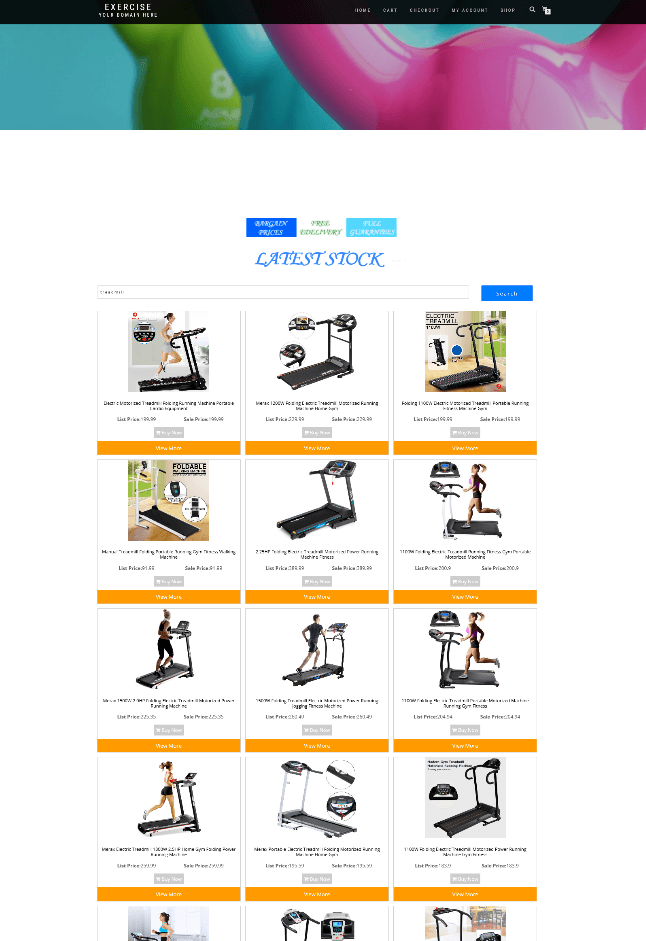 EXERCISE WEBSITE - FULLY STOCKED - EASY TO RUN FROM HOME - DOMAIN