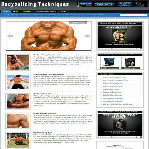 Established 'BODY BUILDING TECHNIQUES' Website Turnkey Business (FREE HOSTING)