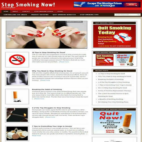 Established 'QUIT SMOKING' Affiliate Website Turnkey Business (FREE HOSTING)