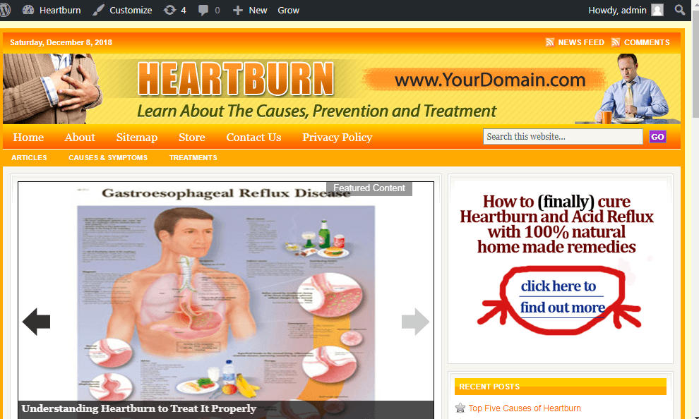 Exceptional Heartburn Treatment Store Website Free Installation + Free Hosting