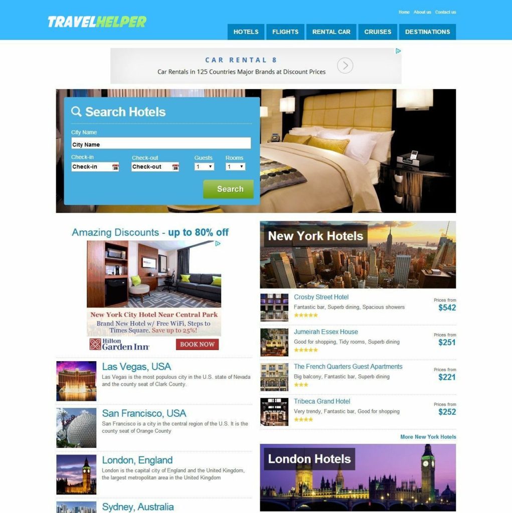 Fully Automated HOTEL, FLIGHT & CAR RENTAL WebSite