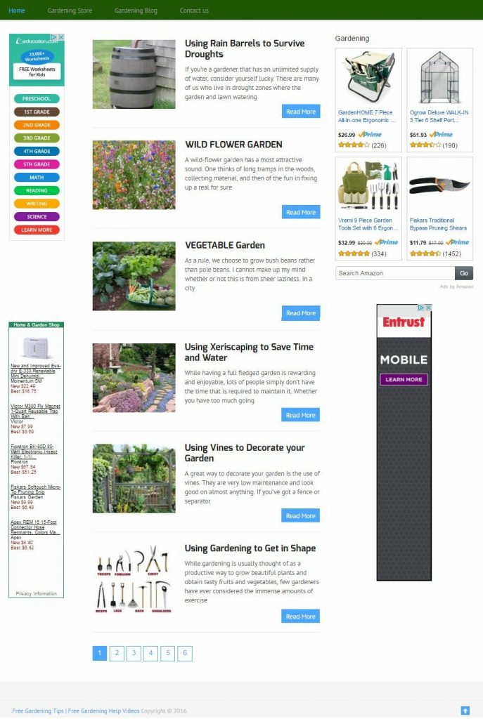 GARDENING BLOG and SHOP WEBSITE BUSINESS FOR SALE! TARGETED CONTENT INCLUDED