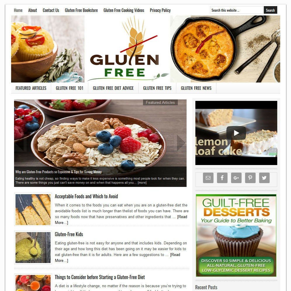 * GLUTEN FREE LIVING TIPS * turnkey website business for sale w/ AUTO CONTENT!