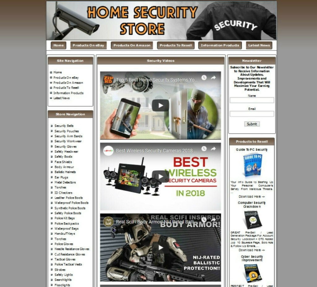HOME SECURITY BUSINESS WEBSITE FOR SALE.