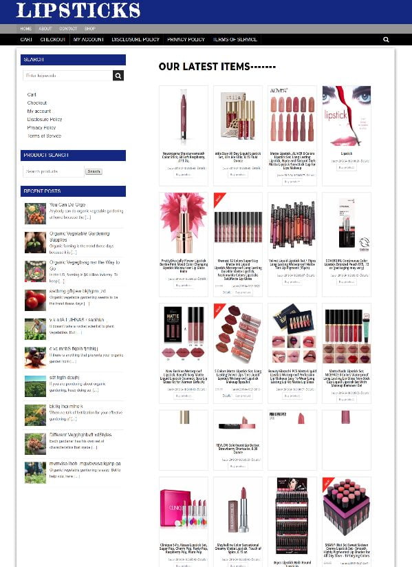 LIPSTICKS WEBSITE - FULLY STOCKED HOME BUSINESS - WITH 1 YEARS HOSTING + DOMAIN