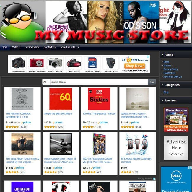 MUSIC STORE - Make Money with Affiliate Business Website, Earn Money At Home!