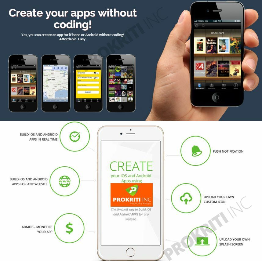 Make and Sell mobile APP without coding > online application > lifetime> 5 APP